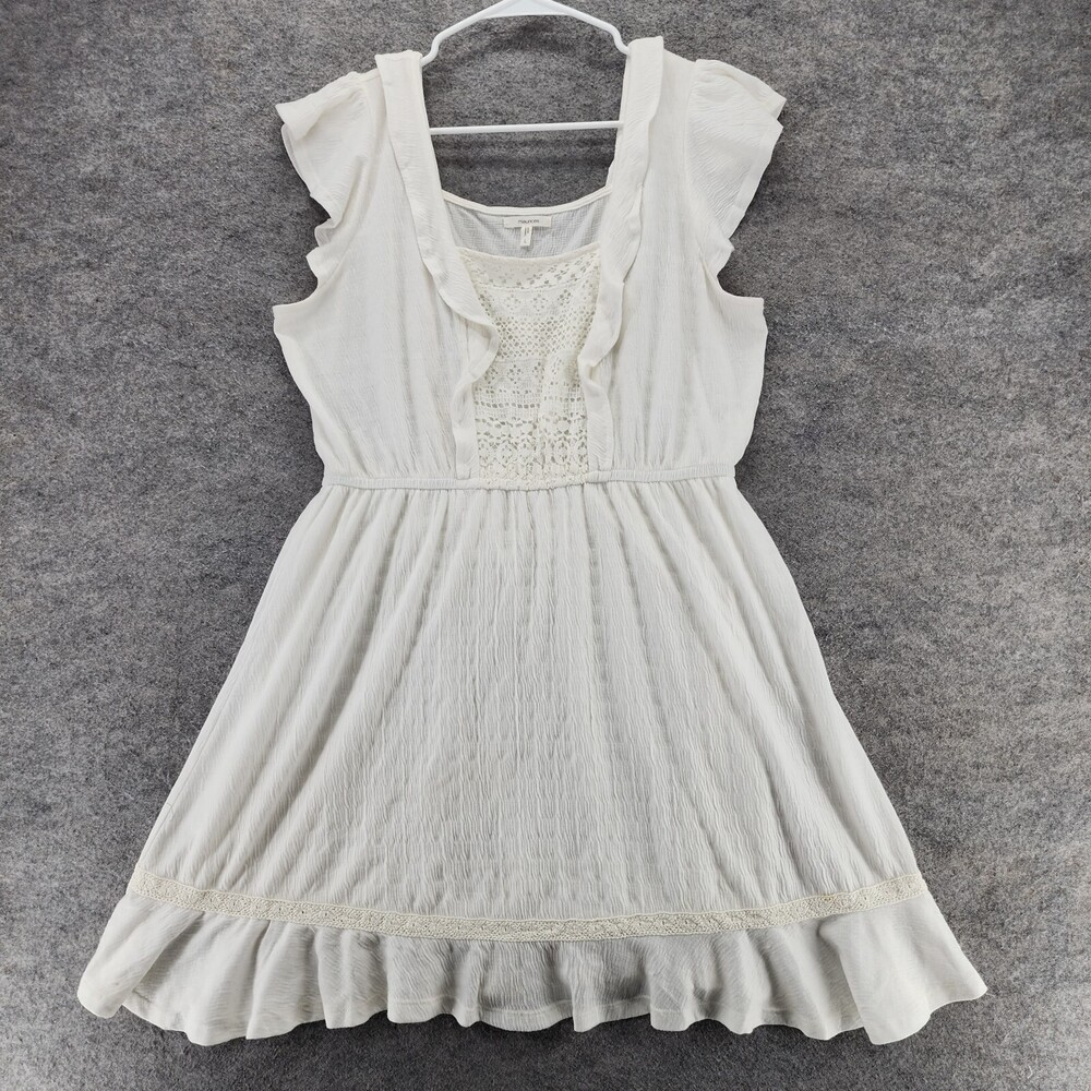 Maurices Dress Womens Large Short Sleeve White